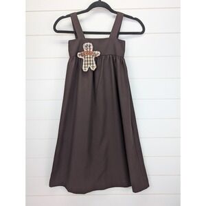 Vintage Chocolate Soup Gingerbread Dress Girls Size 4 Brown Holiday Jumper Plaid